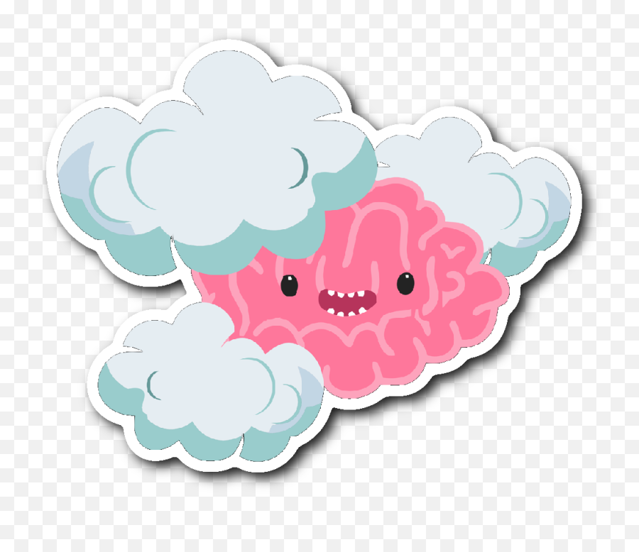 Brain Fog Monster Sticker - Cute Brain Transparent Emoji,Fog Emoji