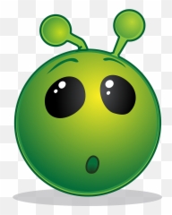 Smiley Green Wow Alien Free Vector Graphics - Emoji