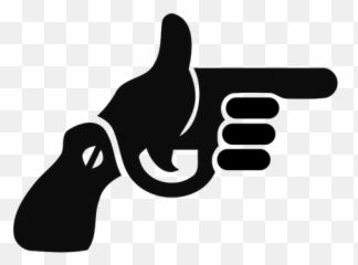 Gun Shape Pointing Finger - Hand Logo Emoji