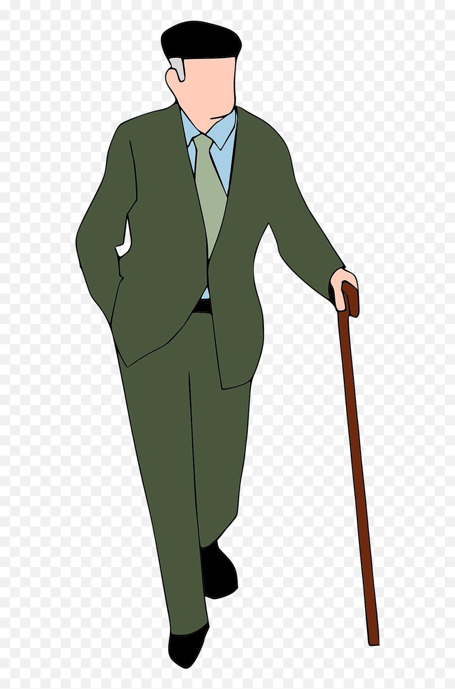 Old Man Walking Suit Tie - Old Man Png Vector Emoji,Old Man With Cane Emoji
