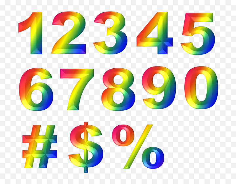 Number 3d Rainbow - Rainbow Numbers Png Emoji,Double Syringe Emoji