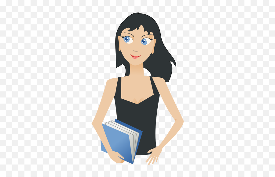 Student Girl Holding A Folder - Girl Student Clipart Emoji,Shy Emoticon