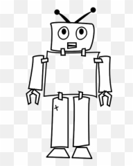 Robot Line Art - Clip Black And White Emoji