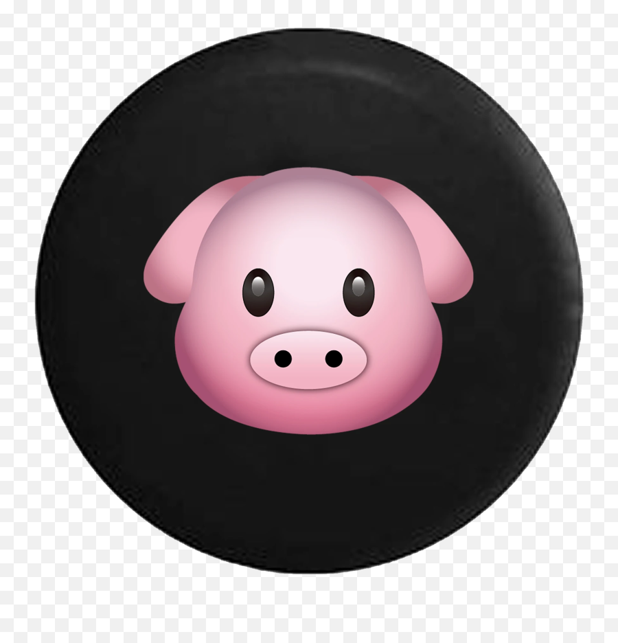 Cute Pink Pig Text Emoji Jeep Camper Spare Tire Cover Custom Size - Domestic Pig,Pig Emoji