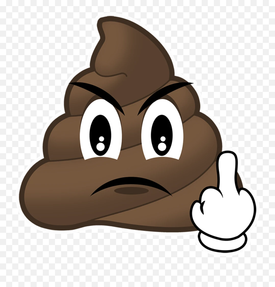 Mad Poop Emoji - Poop Emoji Middle Finger,Flipping The Bird Emoji
