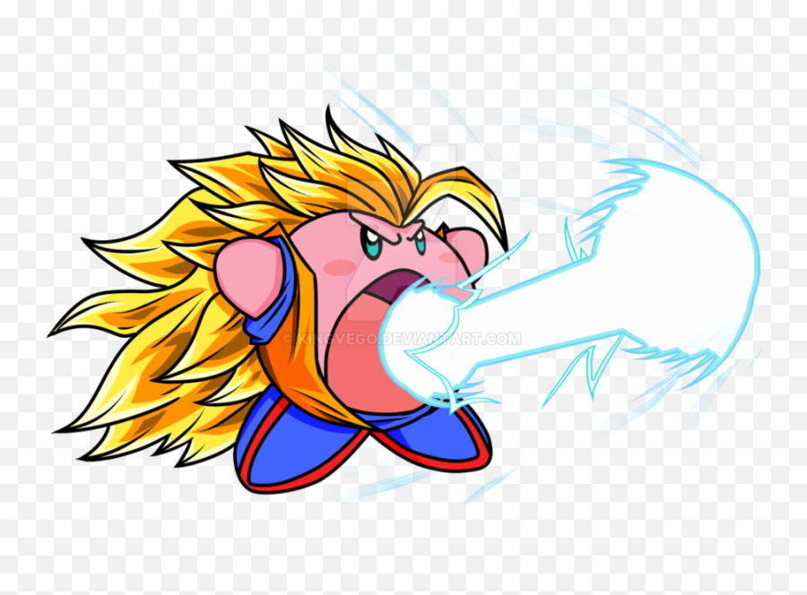 Kamehameha Kirby Transparent Png - Goku Drawing Super Saiyan Emoji,Kamehameha Emoticon