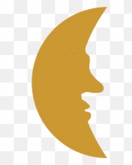 Clipart moon illustration - Half Moon Face Silhouette Emoji