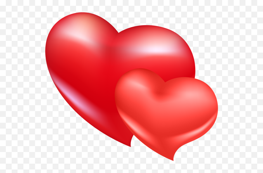 Happy Valentines Day Png - Two Red Hearts Clipart Emoji,Emoji Valentine Cards