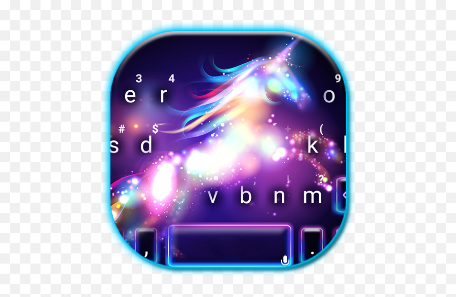 Neon Galaxy Unicorn Keyboard Theme - Beautiful Rainbow Unicorn Emoji,Unicorn Emoji Keyboard
