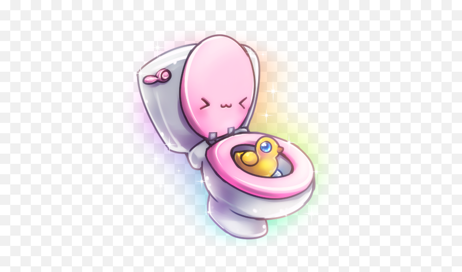 Toilet Bathroom Kawaii Rubberducky - Toilet Kawaii Emoji,Toilet Emoticon