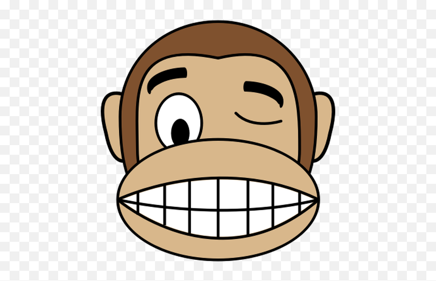 Winking Monkey - Chimpanzee Emoji,100 Emoji