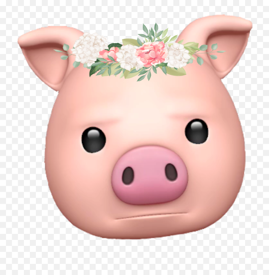 Pig Emoji Emojisticker Iphonex - Domestic Pig,Pig Emoji
