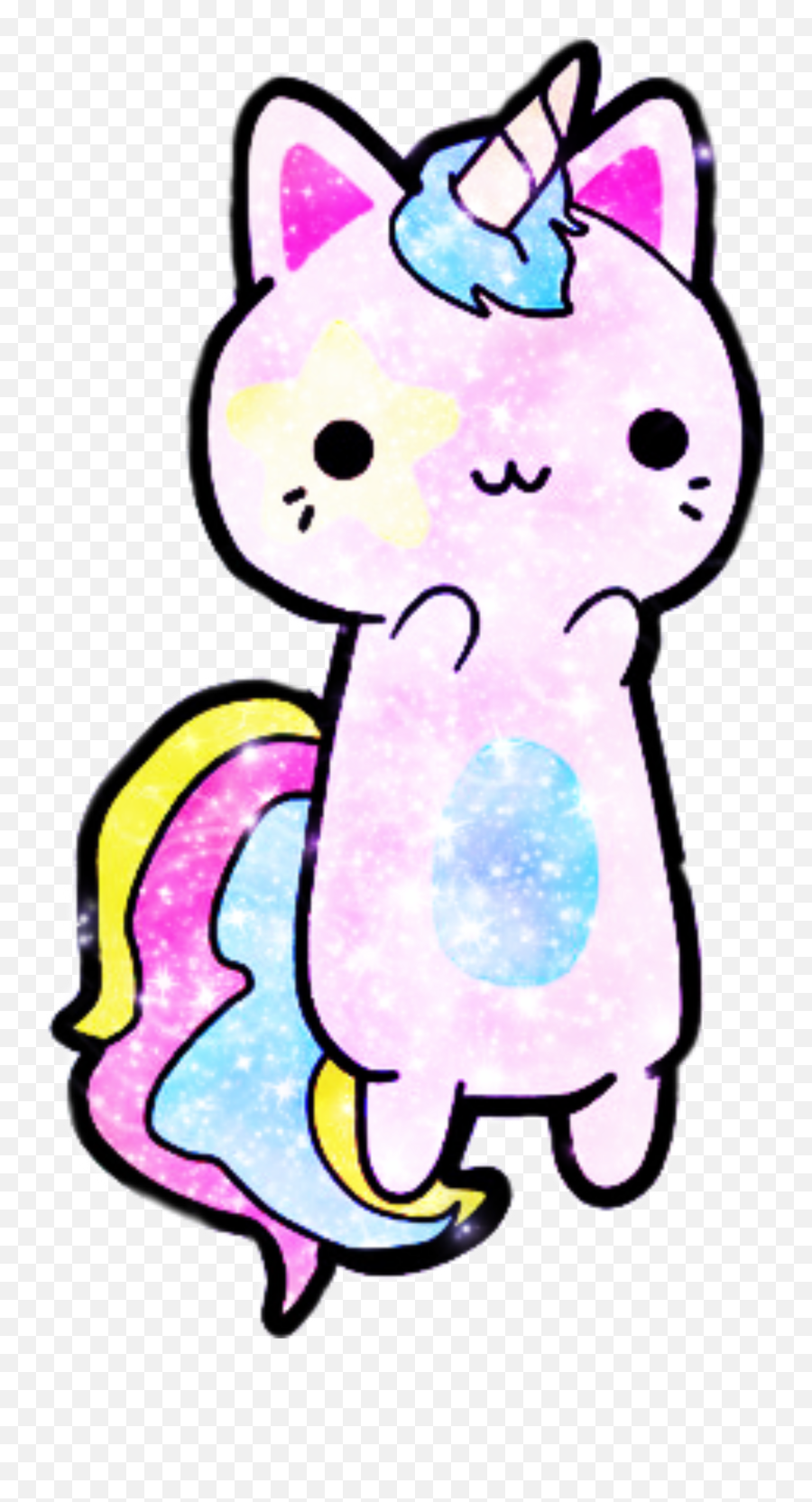 Unicorn Cat Cute Giltter - Cat Kawaii Emoji,Unicorn Cat Emoji