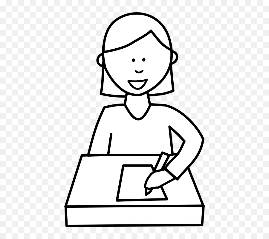 Free Vector Graphic - Easy Drawing Of A Student Emoji,Desk Girl Emoji