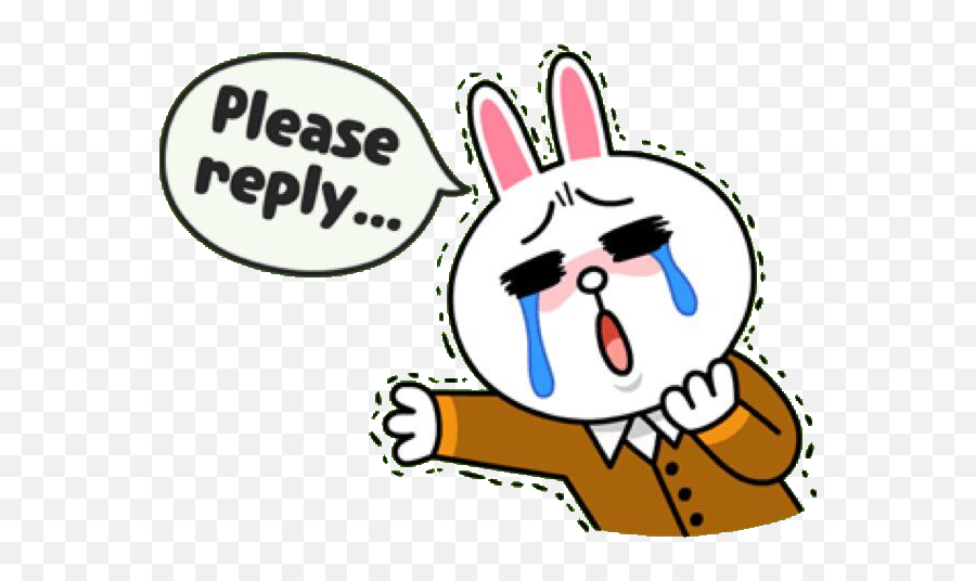 Teary Cony Pleading Brown To Please Reply - Reply Please Cony And Brown Please Emoji,Pleading Emoji