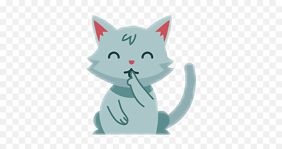 Cat Kitty Silence Quiet Secret Kawaii Cute - Cartoon Emoji,Be Quiet Emoji