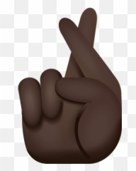 Crossed Fingers Dark Skin Tone Icon - Sign Language Emoji