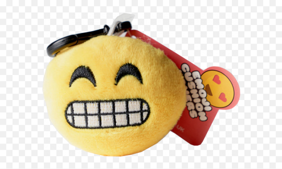 Emoji Keyring - Stuffed Toy,Cheesy Smile Emoji
