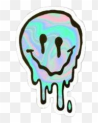 Smile Emoji Melting Cute Neon - Sad Depressed Smiley Face