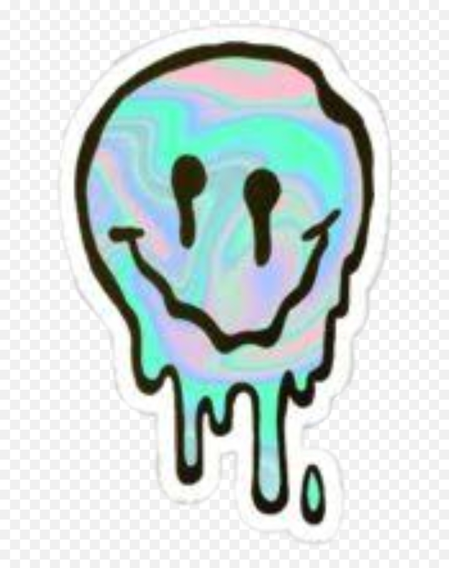 Smile Emoji Melting Melt Cute Neon - Sad Depressed Smiley Face,Melting Emoji