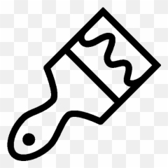 Paintbrush Emoji Transparent Png - Brush Clipart Black And White