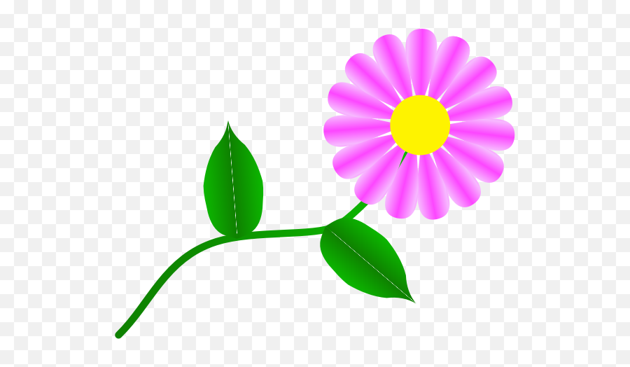 Daisy Fuchsia - Single Flower Clip Art Free Emoji,Four Leaf Clover Emoji