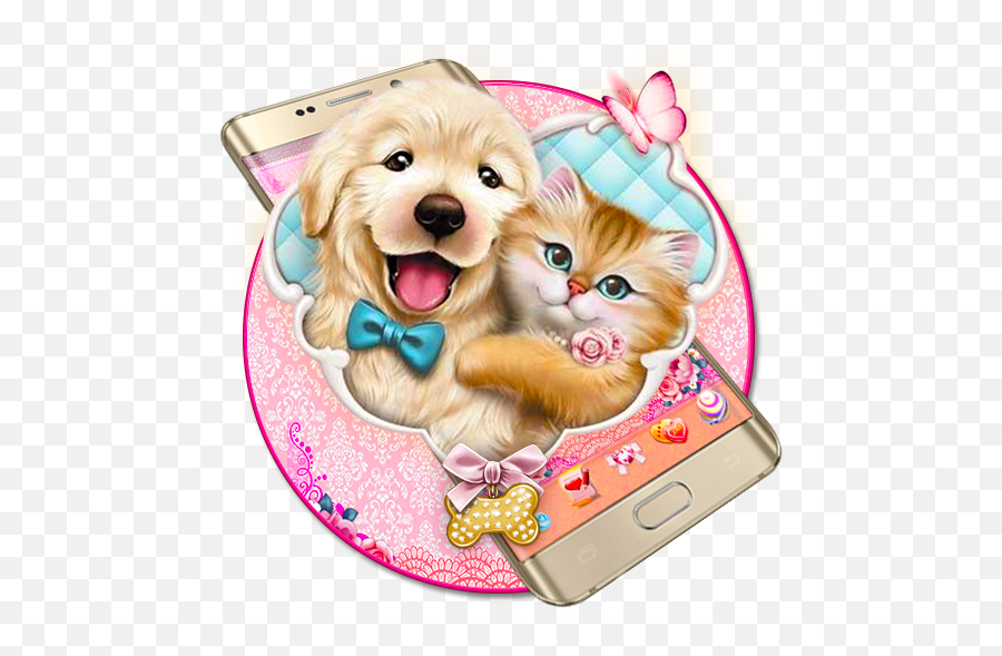 Kitty And Puppy Theme - Jolie Tilibra Pets Emoji,Golden Retriever Emoji