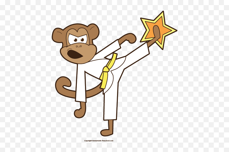 Karate Monkey Clipart Image - Monkey Karate Clipart Emoji,Karate Emoji
