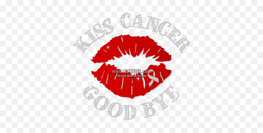Kiss Cancer Goodbye Breast Cancer Themed Heat Transfer - Illustration Emoji,Breast Emoji