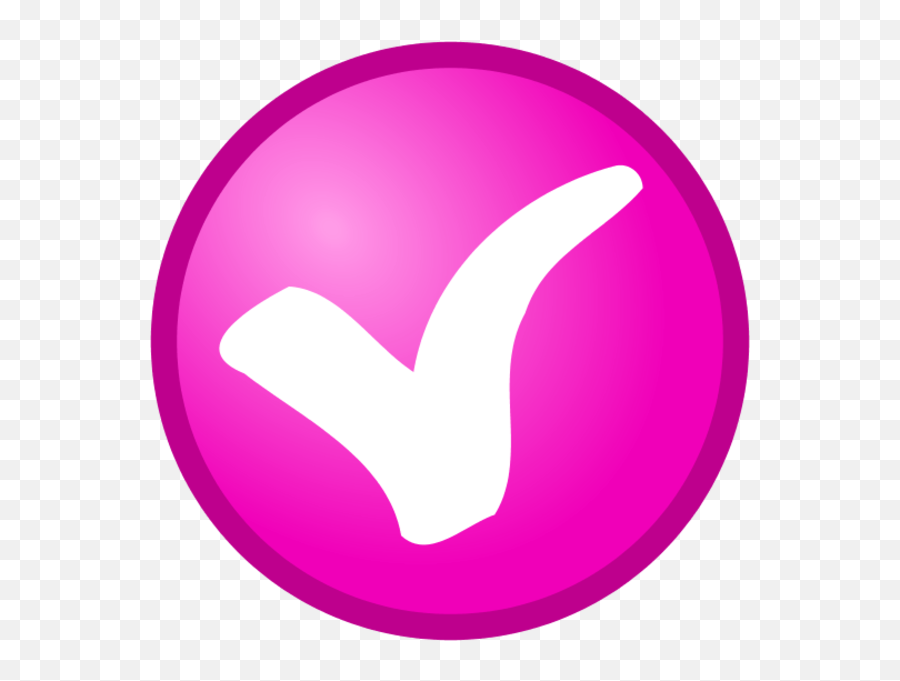 Check Mark In A Round Button Vector Clip Art - Pink Check Mark Emoji,Check Box Emoji