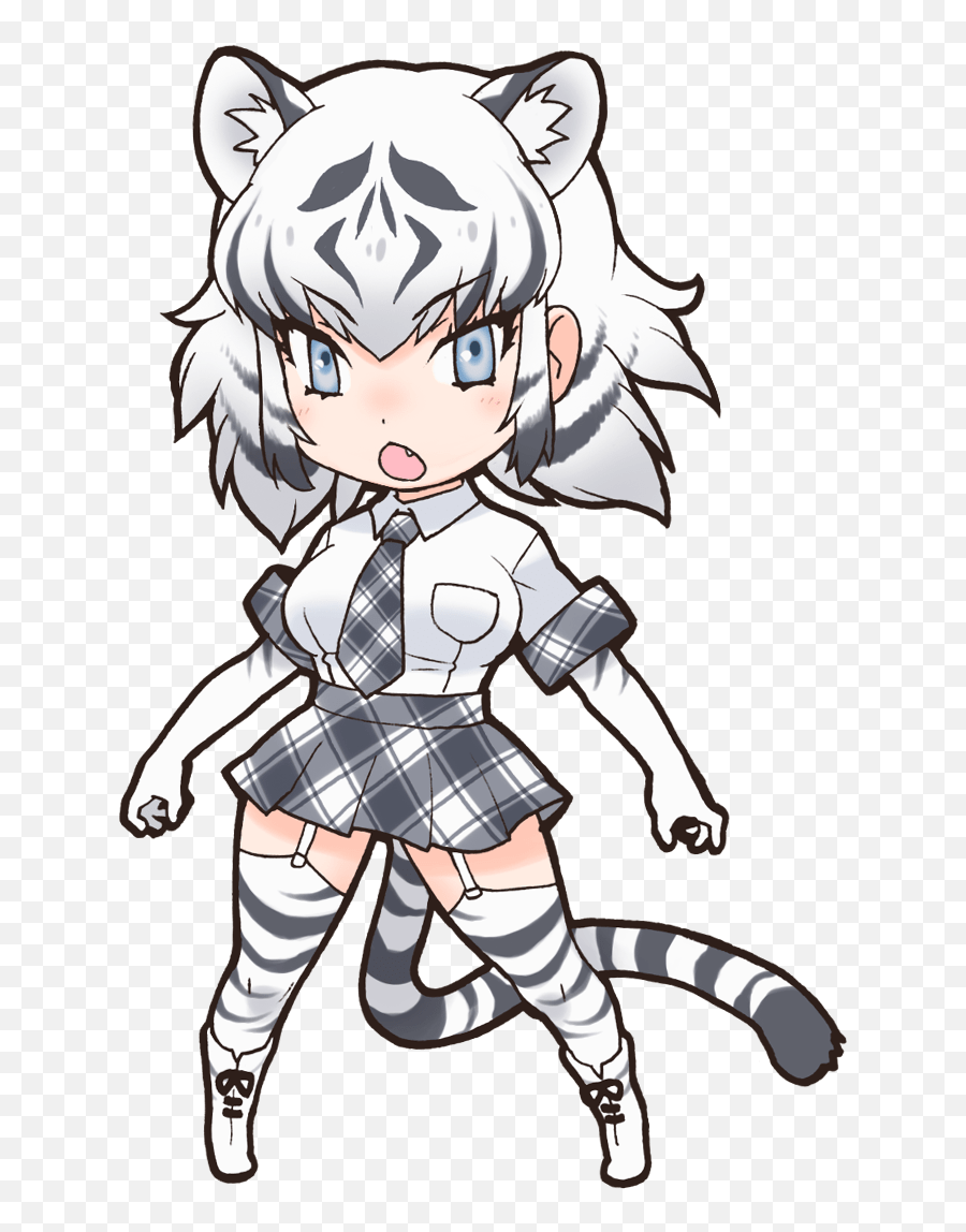 White Tiger Cartoon Characters - White Tiger Kemono Friends Emoji,White Tiger Emoji