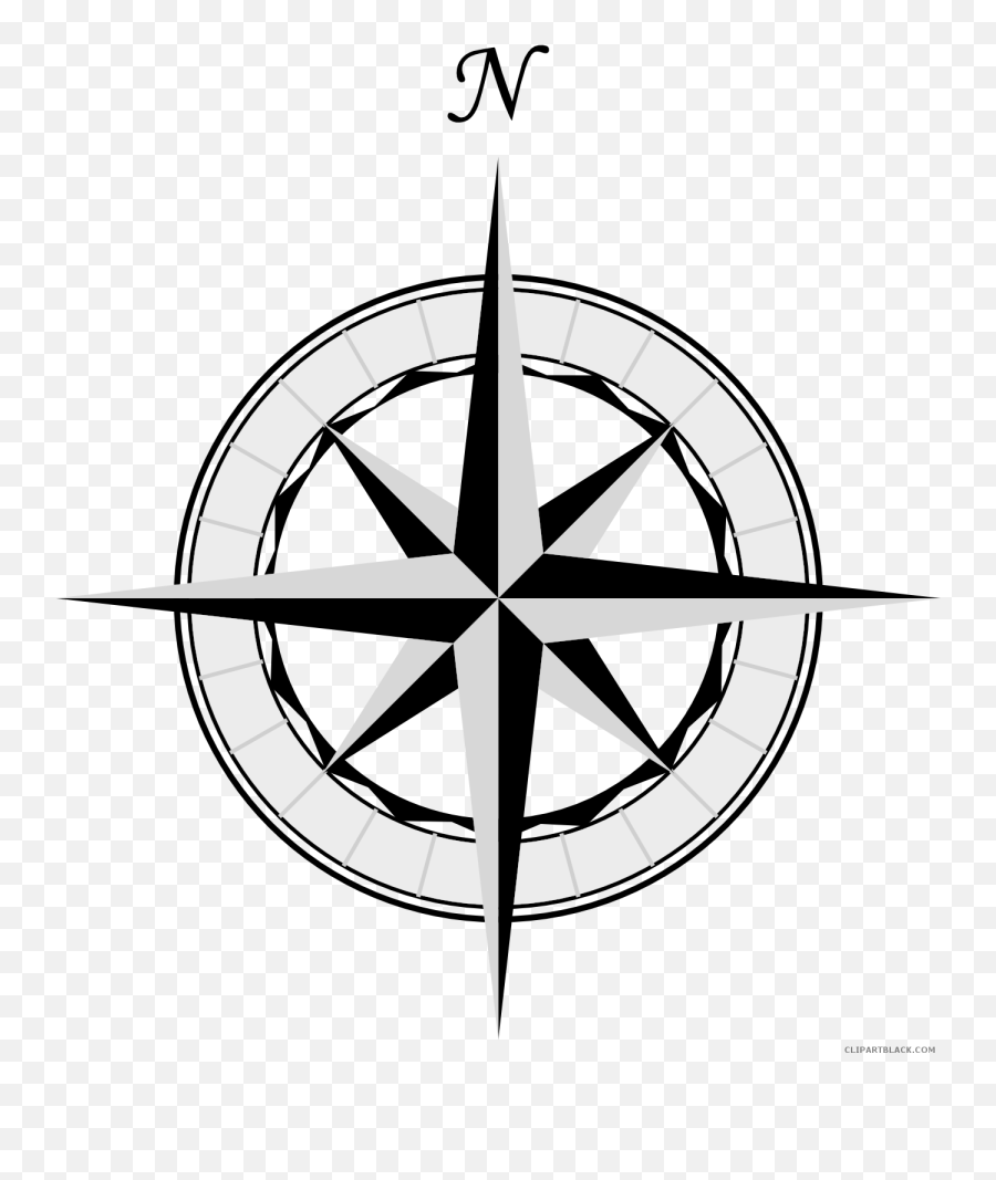 Compass Clipart Cool Compass Cool Transparent Free For - Compass Tattoo Line Art Emoji,Compass Emoji