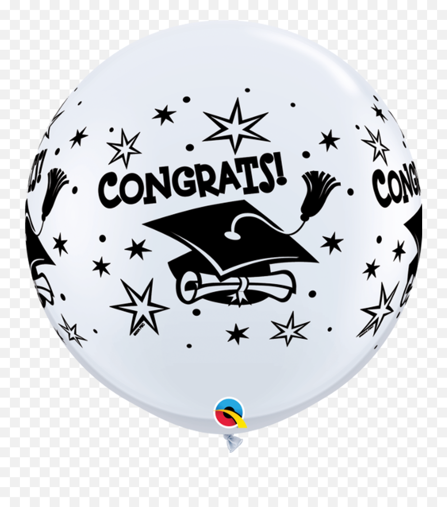 36q Graduation Congrats Cap White Print 2 Count - Havin Balloons Design For Graduation Emoji,Graduation Cap Emoji