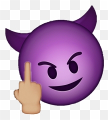 Emoji Middlefinger Devil - Middle Finger Emoji Devil,Bird Finger Emoji