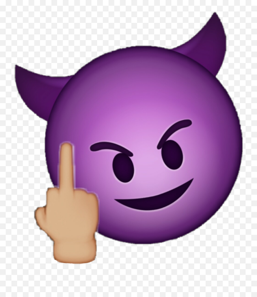 Emoji Middlefinger Devil - Middle Finger Emoji Devil,Bird Finger Emoji