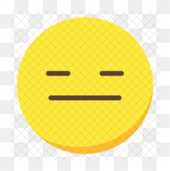 Bored Emoji Icon - Circle