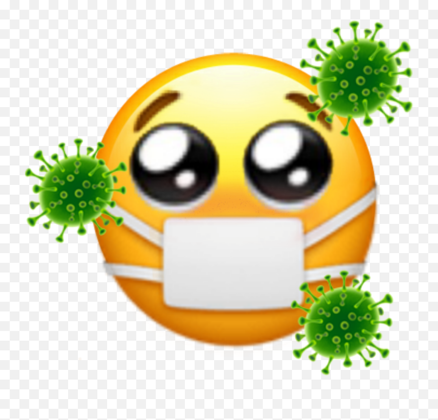 Emoji Coronavirus Iphone Green Sticker By Maria - Emoji Smiley Corona,Emoji Red Cheeks