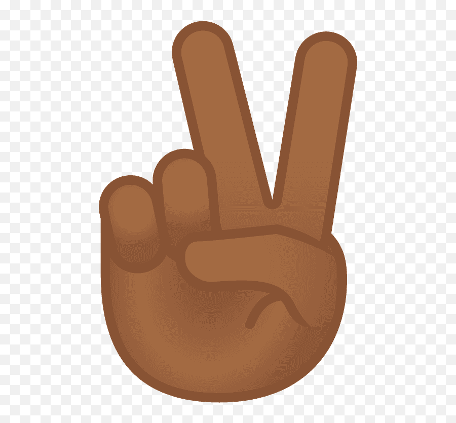 Victory Hand Emoji Clipart - Black Peace Sign Emoji,Hand Emojis