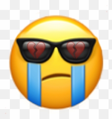 Sad Shades Emoji Tears Sticker - Crying Behind Sunglasses