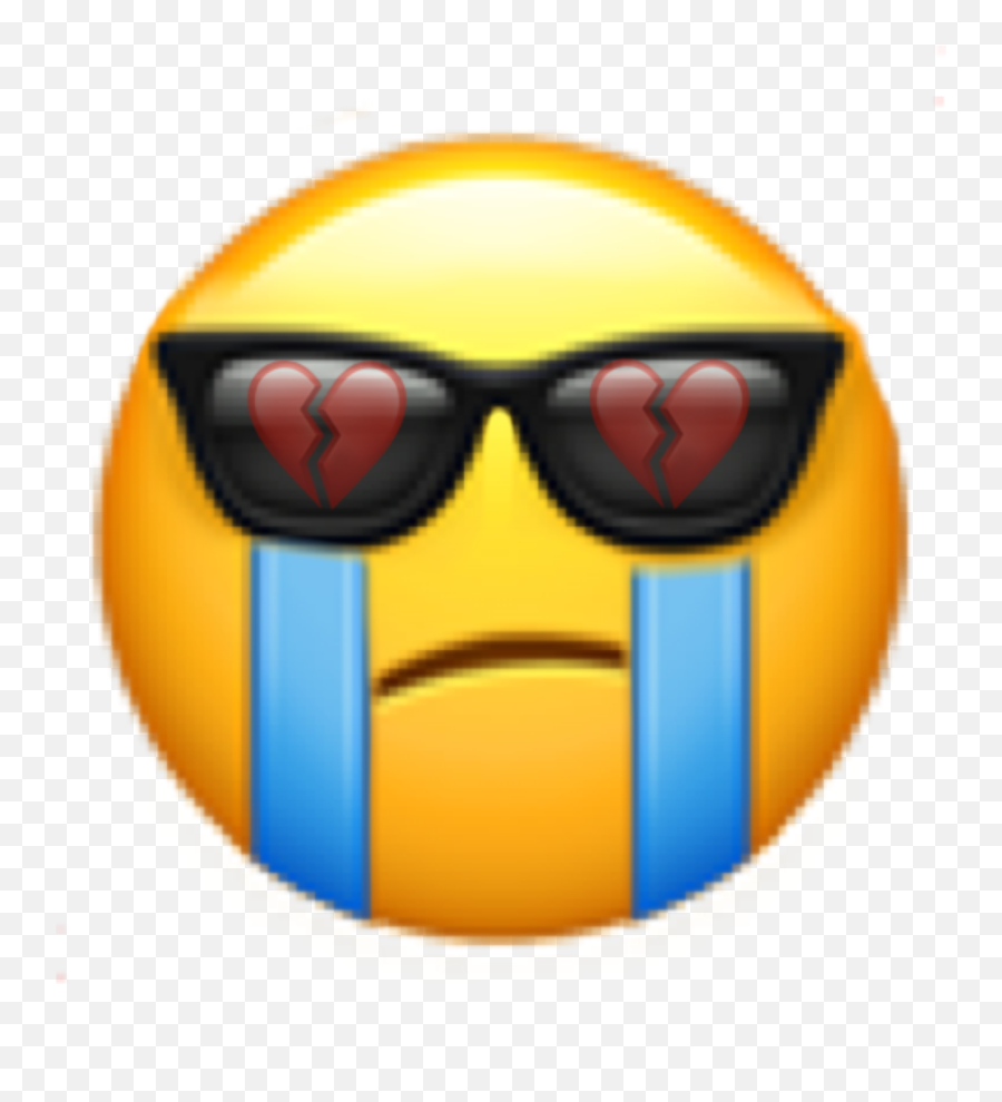 Sad Shades Emoji Tears Sticker - Crying Behind Sunglasses Emoji,Emoji With Shades