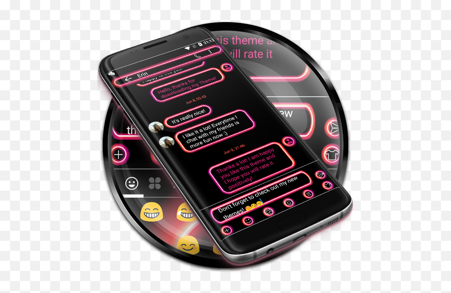 Sms Messages Retro Pink Theme For Android - Download Cafe Green App Themes Emoji,Cute Emoji Messages