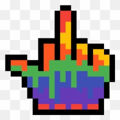 Pixilart - Rainbow Middle Finger Emoji,Bird Finger Emoji