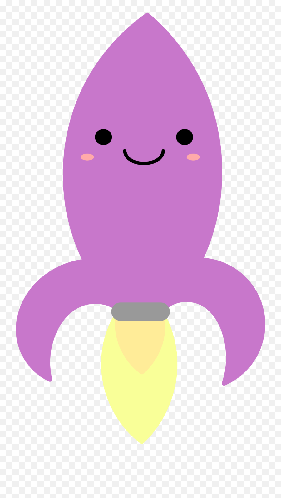 Purple Kawaii Rocket Vector Clipart Image - Purple Rocket Emoji,100 Emoji