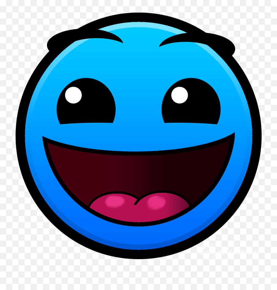 Easy - Geometry Dash Easy Face Emoji,(y) Emoticon