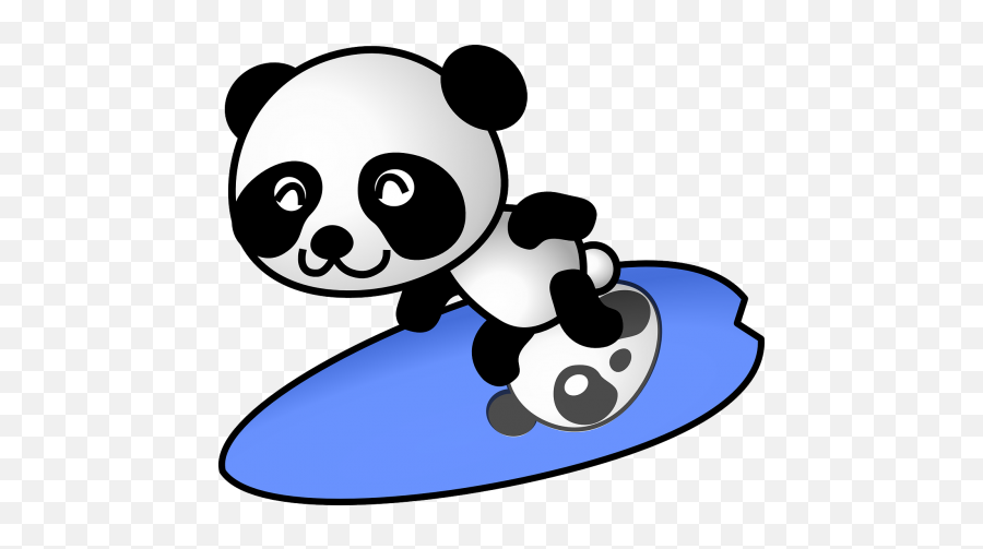 Surfer Ocean Surf Wave Emoji - Surfing Panda,Surf Emoji
