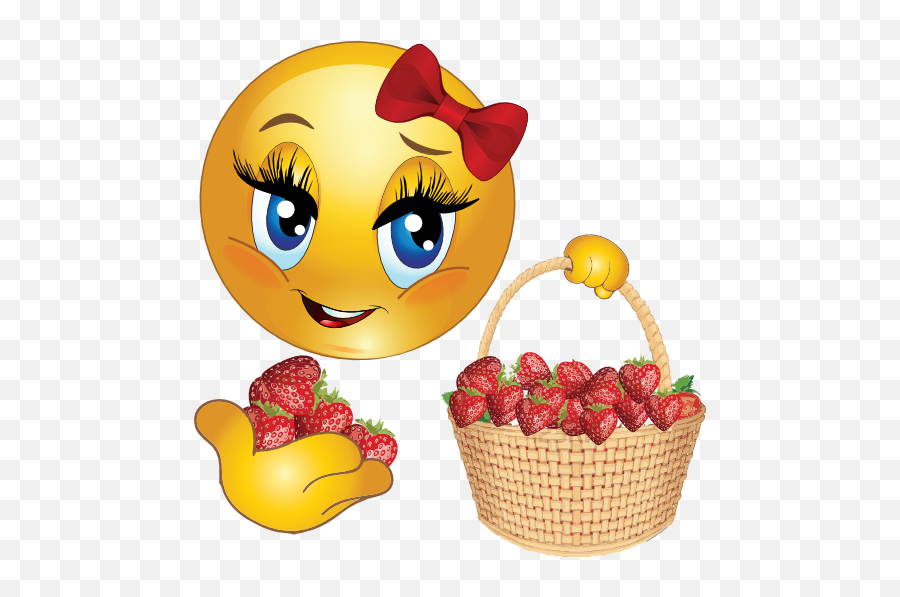 Strawberry Girl Smiley Emoticon Clipart - Emoticon Princess Emoji,Strawberry Emoticon
