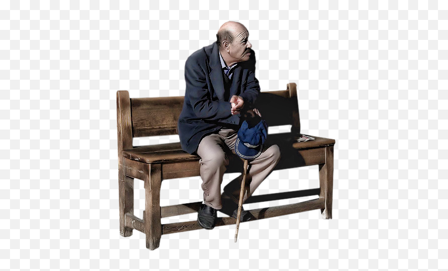 Old Man Sitting Png - Old Man On Bench Man Sitting On Sitting Old Man Png Emoji,Old Man Emoji