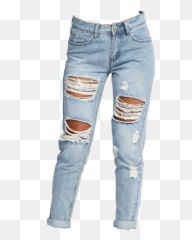 Jean Jeans Momjean Momjeans Ripped - Boyfriend Dames Emoji