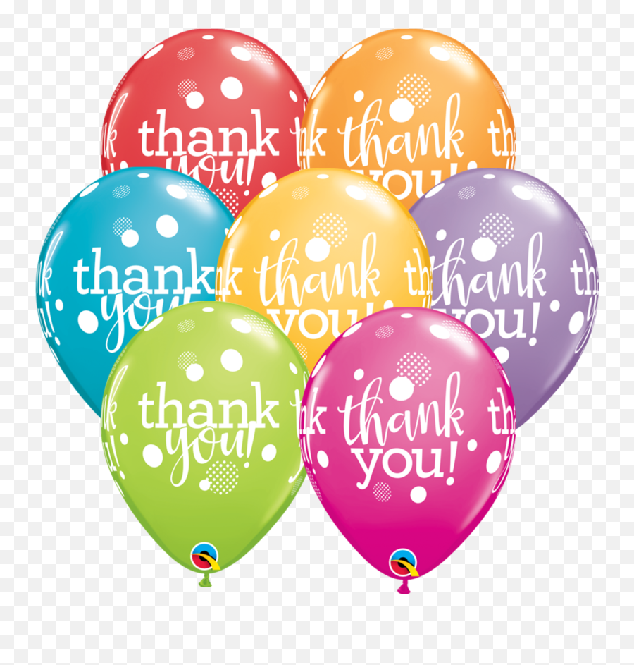 11 Thank You Dots Upong Dots Latex Balloons - 50ct 49687 Emoji,Emoji Balloons