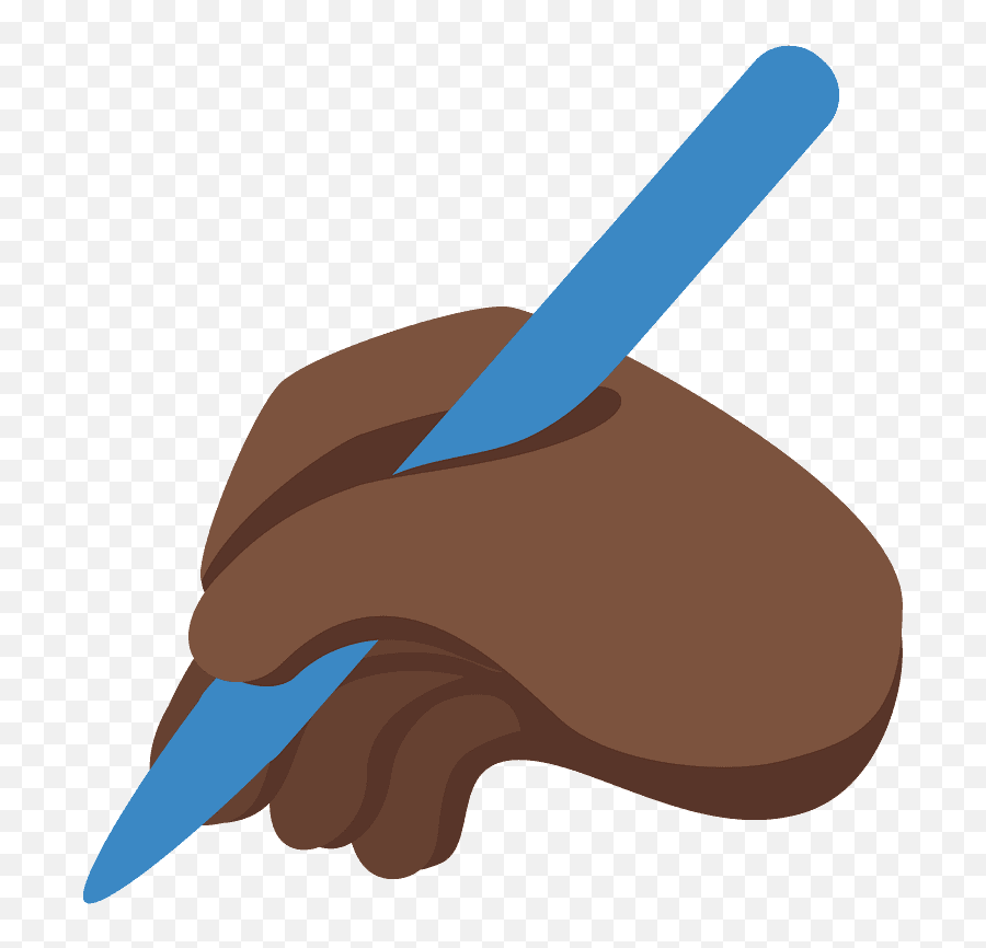 Writing Hand Emoji Clipart - Black Hand Writing Clipart,Surfer Hand Emoji